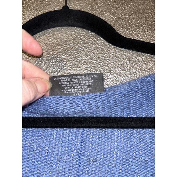 Wooden Ships GoblinCore Grunge Distressed Scandinavian Blue Splatter Sweater - Picture 16 of 16